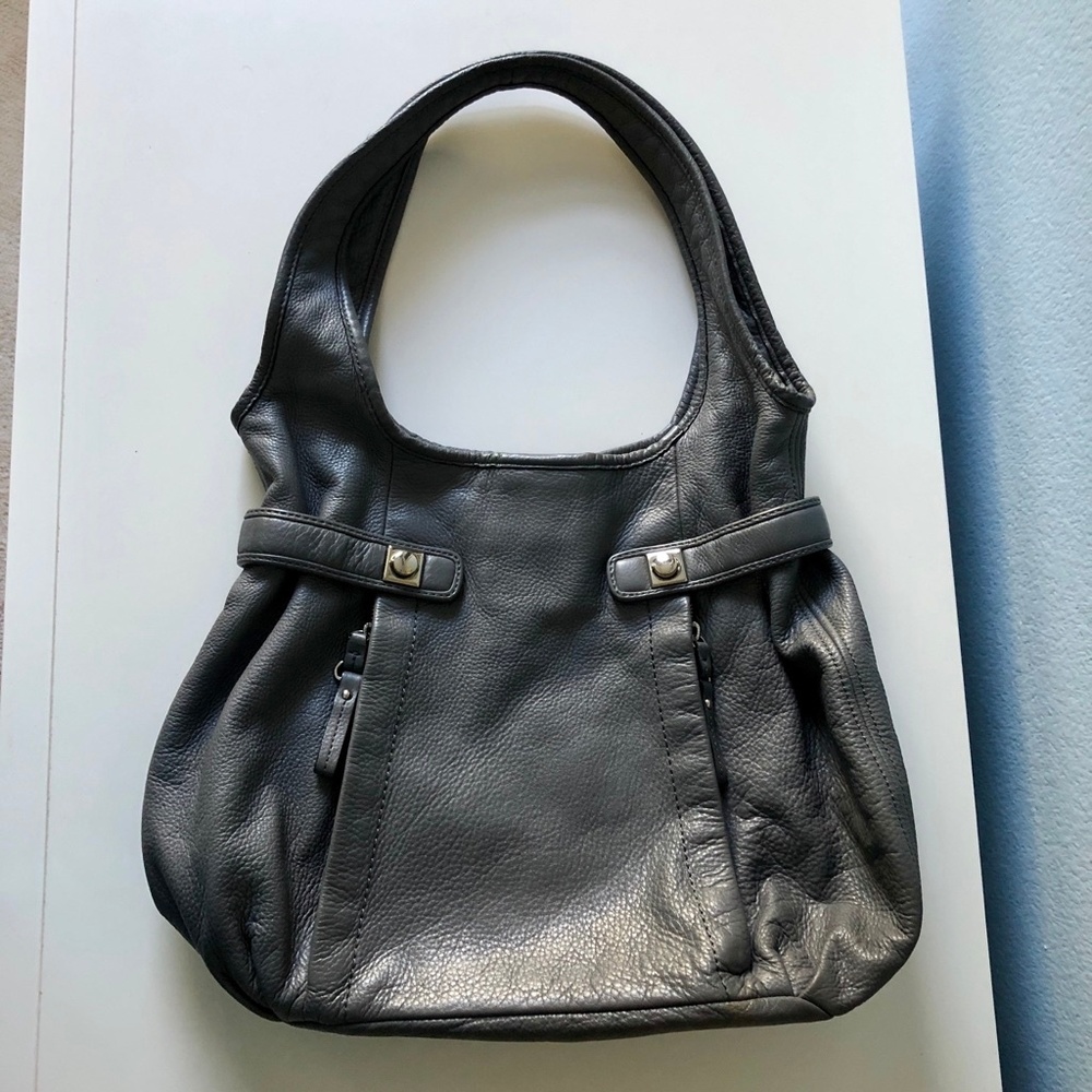 Banana Republic Genuine Leather Gray Hobo Bag